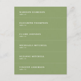 Sage Green Wedding Name Place Card DIY Kaart