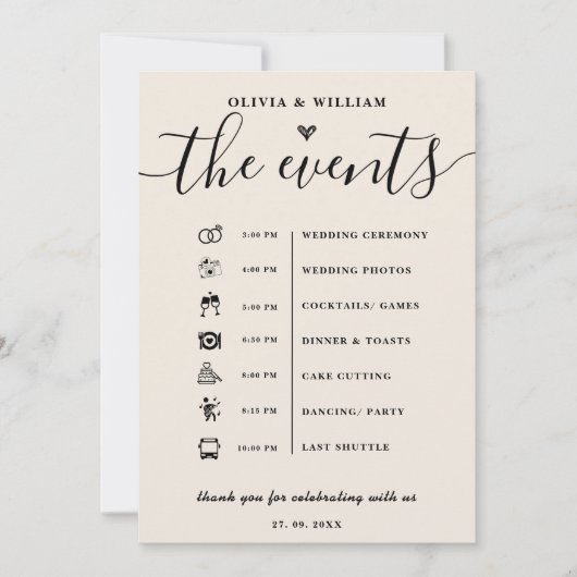 Sage Green Wedding Orde van Evenementen Programma (Voorkant)