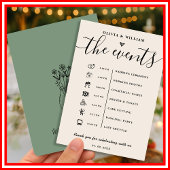 Sage Green Wedding Orde van Evenementen Programma