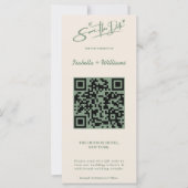 Sage Green Wedding Photo QR Code Bewaar de datum (Voorkant)