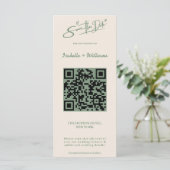 Sage Green Wedding Photo QR Code Bewaar de datum (Staand voorkant)