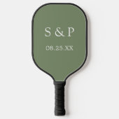 Sage Green Wedding Pickleball Paddle (Voorkant)