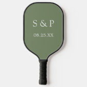 Sage Green Wedding Pickleball Paddle (Achterkant)