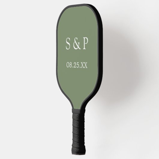 Sage Green Wedding Pickleball Paddle (Links)