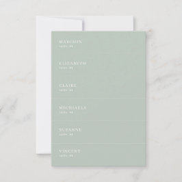 Sage Green Wedding Place Card DIY Kaart