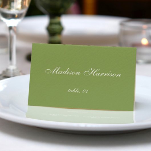 Sage Green Wedding Place Card DIY Kaart