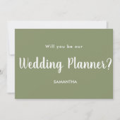 Sage Green Wedding Planner Voorstel Kaart (Voorkant)