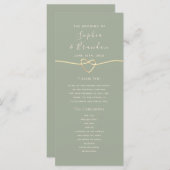 Sage Green Wedding Programme (Voorkant / Achterkant)