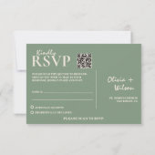 Sage Green Wedding QR Code RSVP (Achterkant)