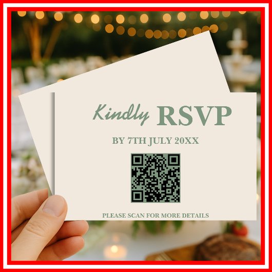 Sage Green Wedding QR Code RSVP