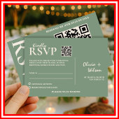 Sage Green Wedding QR Code RSVP