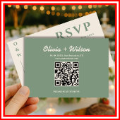 Sage Green Wedding QR Code RSVP