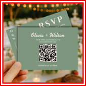 Sage Green Wedding QR Code RSVP