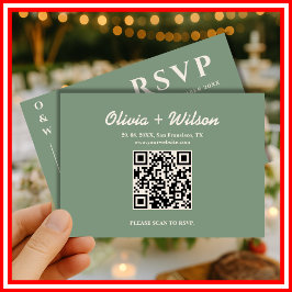 Sage Green Wedding QR Code RSVP