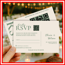 Sage Green Wedding QR Code RSVP