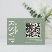 Sage Green Wedding QR Code RSVP (Staand voorkant)
