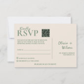 Sage Green Wedding QR Code RSVP (Achterkant)