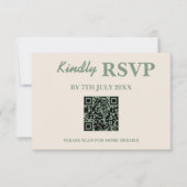 Sage Green Wedding QR Code RSVP (Voorkant)