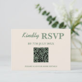 Sage Green Wedding QR Code RSVP (Staand voorkant)
