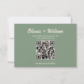 Sage Green Wedding QR Code RSVP (Achterkant)