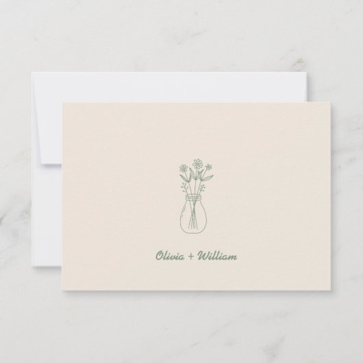 Sage Green Wedding QR Code RSVP (Achterkant)