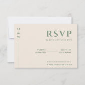 Sage Green Wedding QR Code RSVP Kaartje (Voorkant)