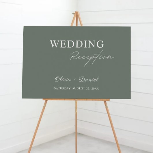 Sage Green Wedding Receptie Welkomstbord Poster