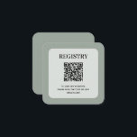 Sage Green Wedding Registry QR Code Informatiekaartje<br><div class="desc">A sage green wedding registry enclosure card with rounded corners features a QR Code to scan and the wedding website link for your registry and wedding details. CHANGE to any color and MORE colors in our store.</div>