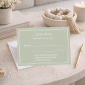 Sage green wedding response RSVP Notitiekaartje