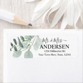 Sage Green Wedding Return-adres Etiket