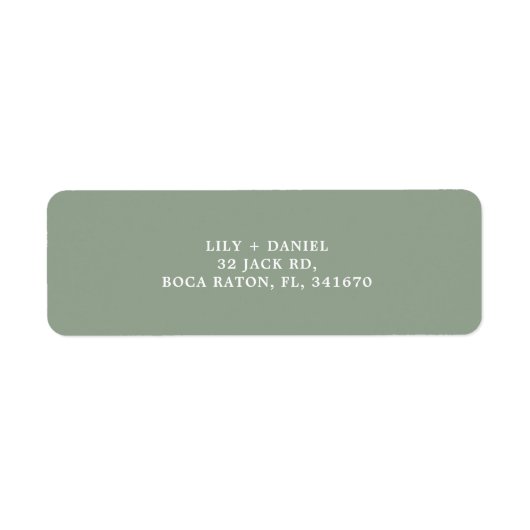 Sage Green Wedding Return-label Etiket (Voorkant)