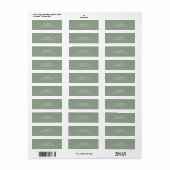Sage Green Wedding Return-label Etiket (Full Sheet)