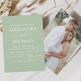 Sage Green Wedding Romantic Foto Kaart