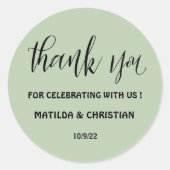 Sage Green Wedding Ronde Sticker (Voorkant)