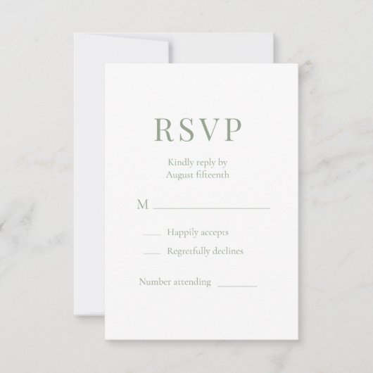 Sage Green Wedding RSVP  (Voorkant)