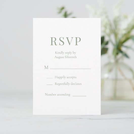 Sage Green Wedding RSVP  (Staand voorkant)