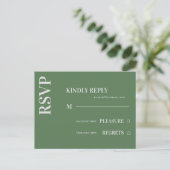 Sage Green Wedding RSVP Briefkaart (Staand voorkant)