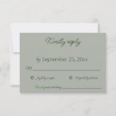 Sage Green Wedding RSVP Kaart (Voorkant)