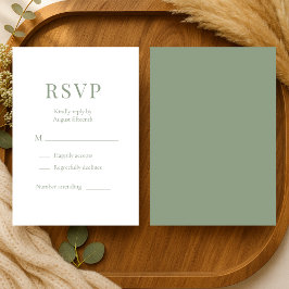 Sage Green Wedding RSVP  Kaartje