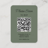 Sage Green Wedding RSVP Modern Minimalist Simple Informatiekaartje (Voorkant)