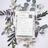 Sage Green Wedding RSVP QR Code Reply Kaart