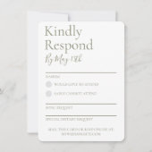 Sage Green Wedding RSVP Reageer Kaart (Voorkant)