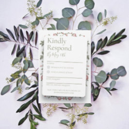 Sage Green Wedding RSVP Reageer Kaart