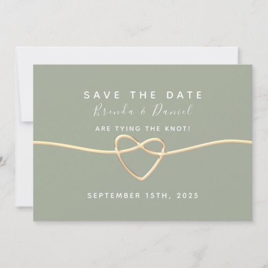 Sage Green Wedding Save the Date (Voorkant)
