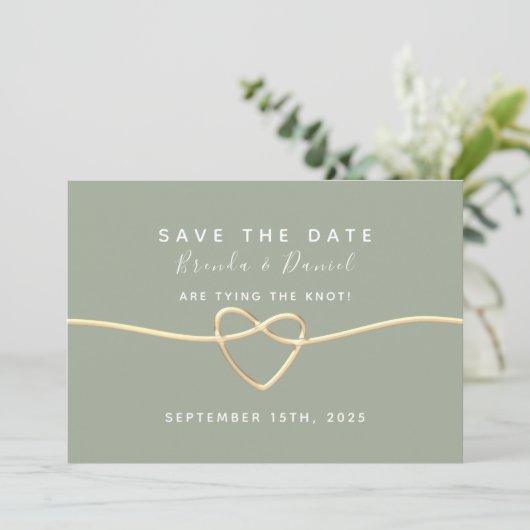 Sage Green Wedding Save the Date (Staand voorkant)