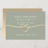 Sage Green Wedding Save the Date (Voorkant / Achterkant)