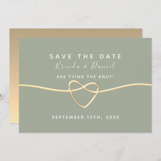 Sage Green Wedding Save the Date (Voorkant / Achterkant)