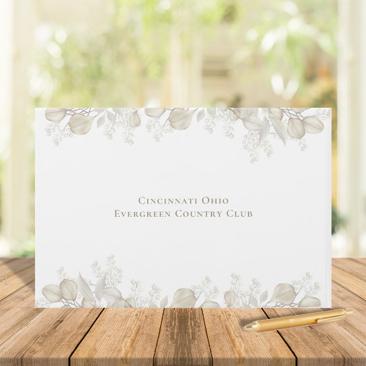 Sage Green Wedding Script Aangepast Gastenboek