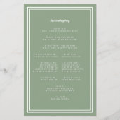 Sage Green Wedding Script Budget Ceremony Program (Achterkant)