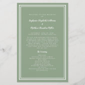 Sage Green Wedding Script Budget Ceremony Program (Voorkant)